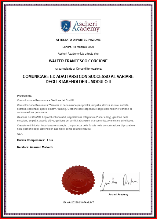 Comunicare ed Adattarsi al Variare degli Stakeholder · Modulo II