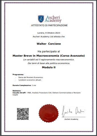 Master Breve in Macroeconomia · Corso Avanzato — Modulo II