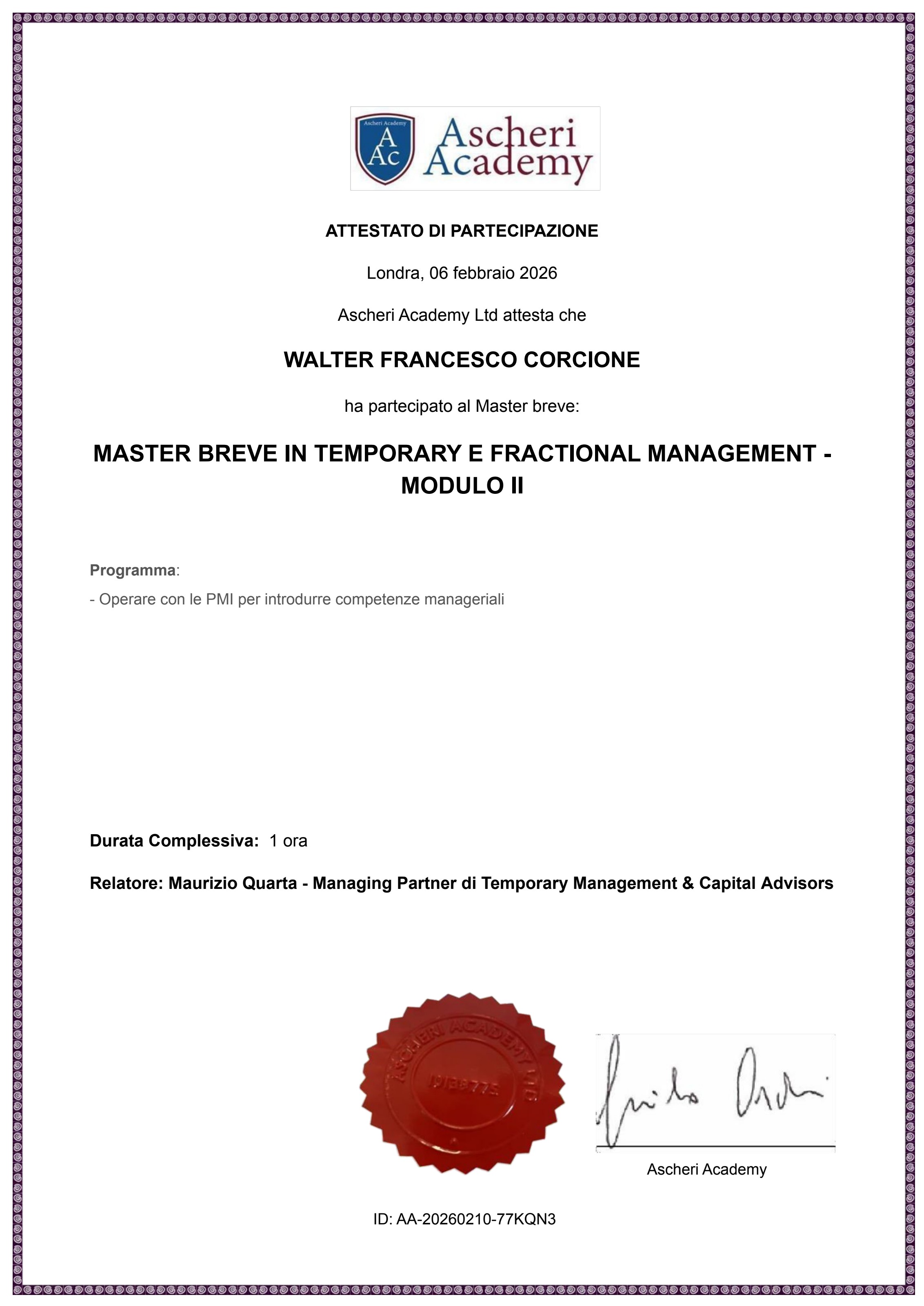 Temporary & Fractional Management · Modulo II
